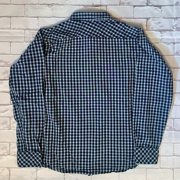 Ring of Fire Navy and White Plaid Shirt Size L - Picture 6 of 6